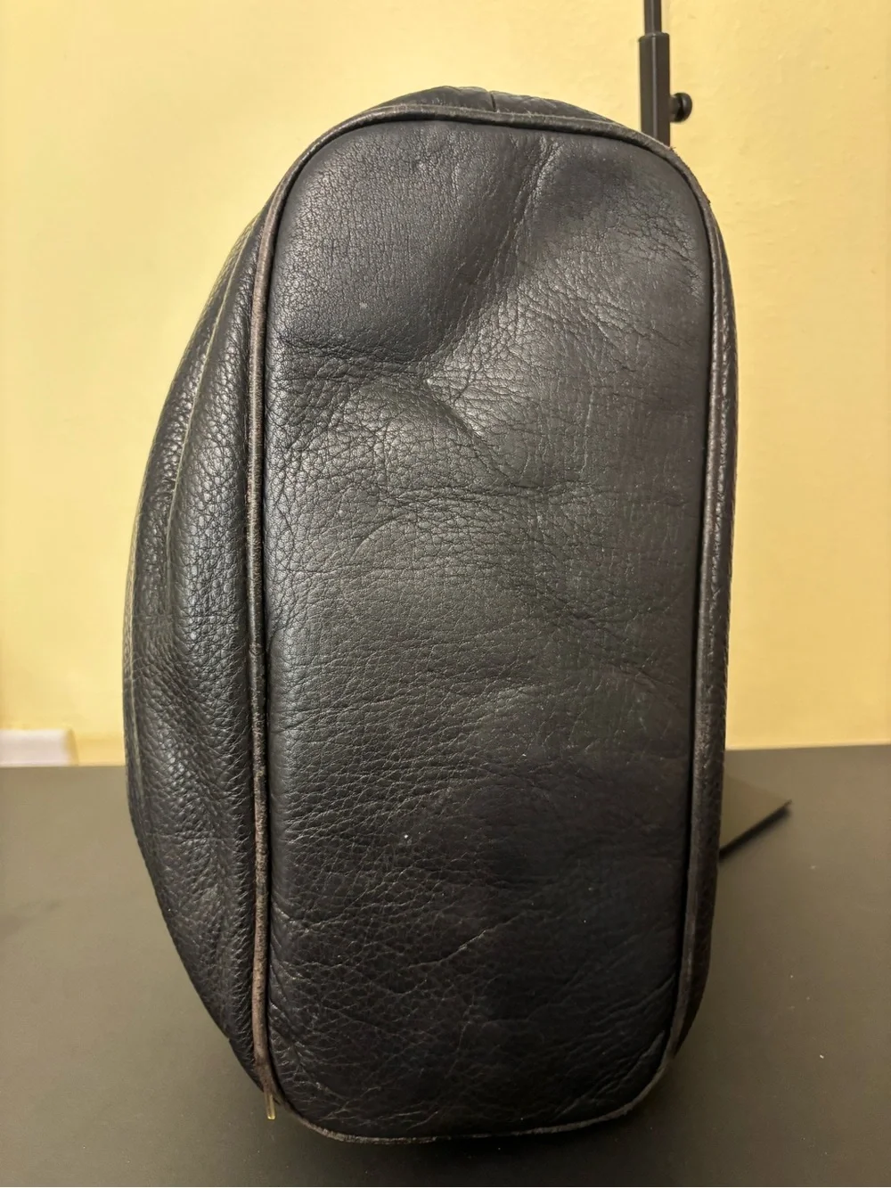 Michael Kors Black Pebbled Leather Drawstring Shoulder Bag